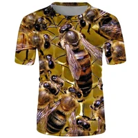 new summer printing 3d bee t shirt mens and womens hip hop short sleeved boys hippie sports breathable light short top