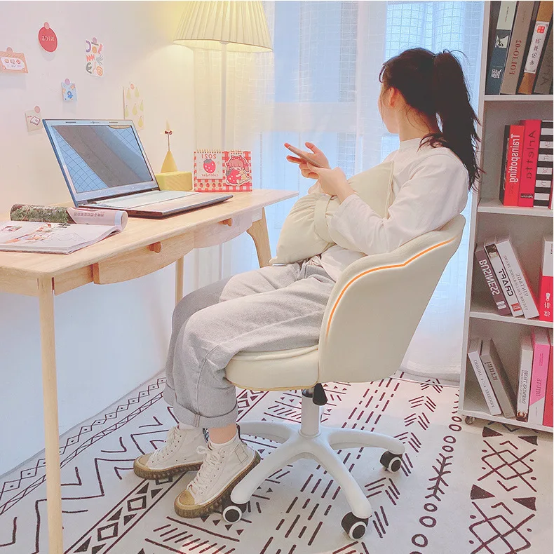 Luxury Velvet Computer Chair Comfortable Rotating Lifting Backrest Desk Office Makeup Stool for Bedroom Dormitory | Мебель