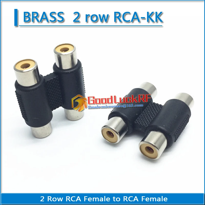 

Double row Dual RCA Female to RCA Female audio and video connection Brass lotus AV plug RF connector extension conversion