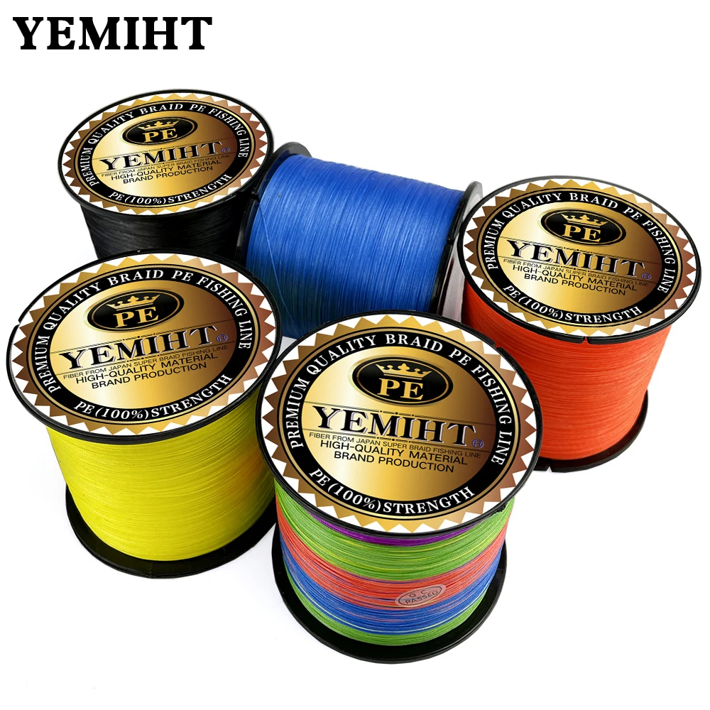 

YEMIHT PE Braided Fishing Line 500M 300M 100M 4 Strands Multifilament Fishing Line Carp Fishing Wire 10-120LB