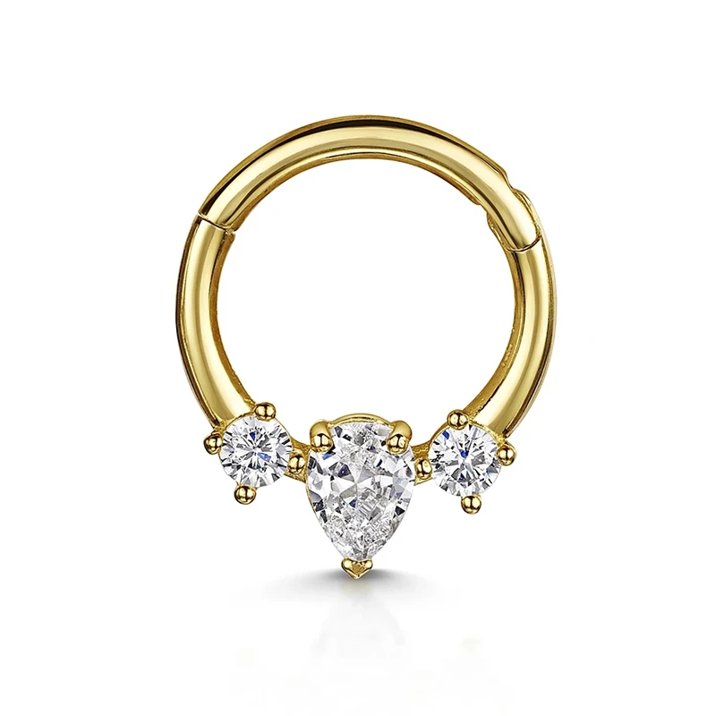 

BOAKO 925 Sterling Silver Round Zircon Ear Hoop For Women Girls Piercing Cartilage Earring Nose Ring Jewelry Gift Brincos Aretes