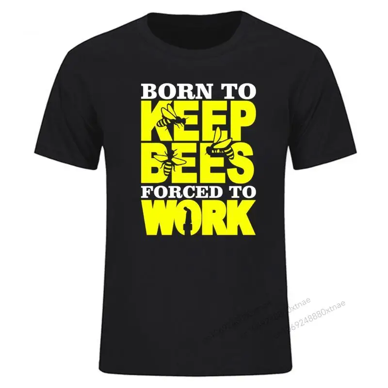 

NEW Summer Men'S Born To Keep Bees Forced To Work T-Shirt - Funny Gift Bee Keeping Honey Breathable Tee Shir