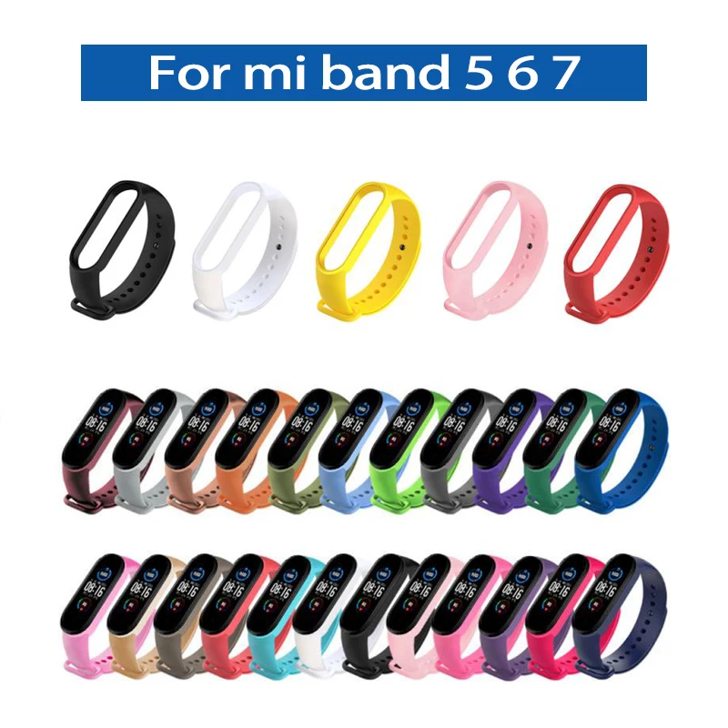 

Силиконовый сменный ремешок для Xiaomi Mi Band 5 6 7 Mi Band 5 6 7