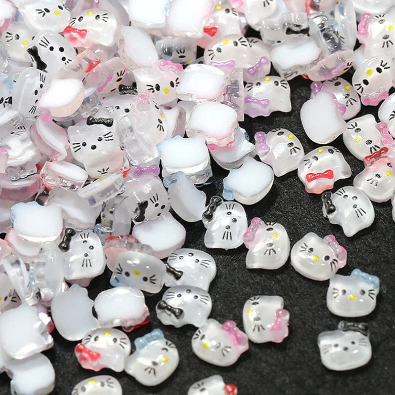 Маникюрные аксессуары мультфильм Hello Kitty 3d смола Kawaii декор для ногтей девочек