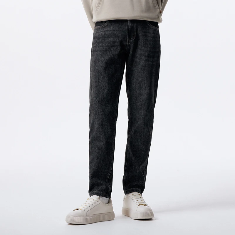 Джинсы Semir мужские зимние фланелевые теплые облегающие брюки классические