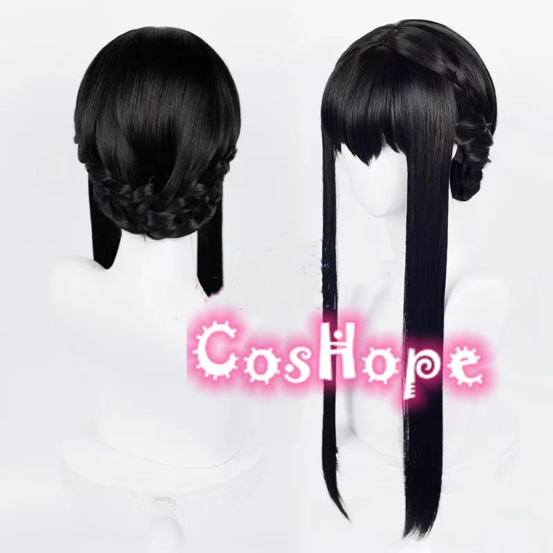 Парик для косплея Yor Forger Spy Family Women Black Braided Anime Heat Resistant Synthetic.
