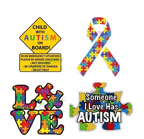 

with Autism Alert Responders and Autism Awareness Love Puzzle Piece Car Laptop Helmet Trunk Wall Decal Sticker，10x8cm