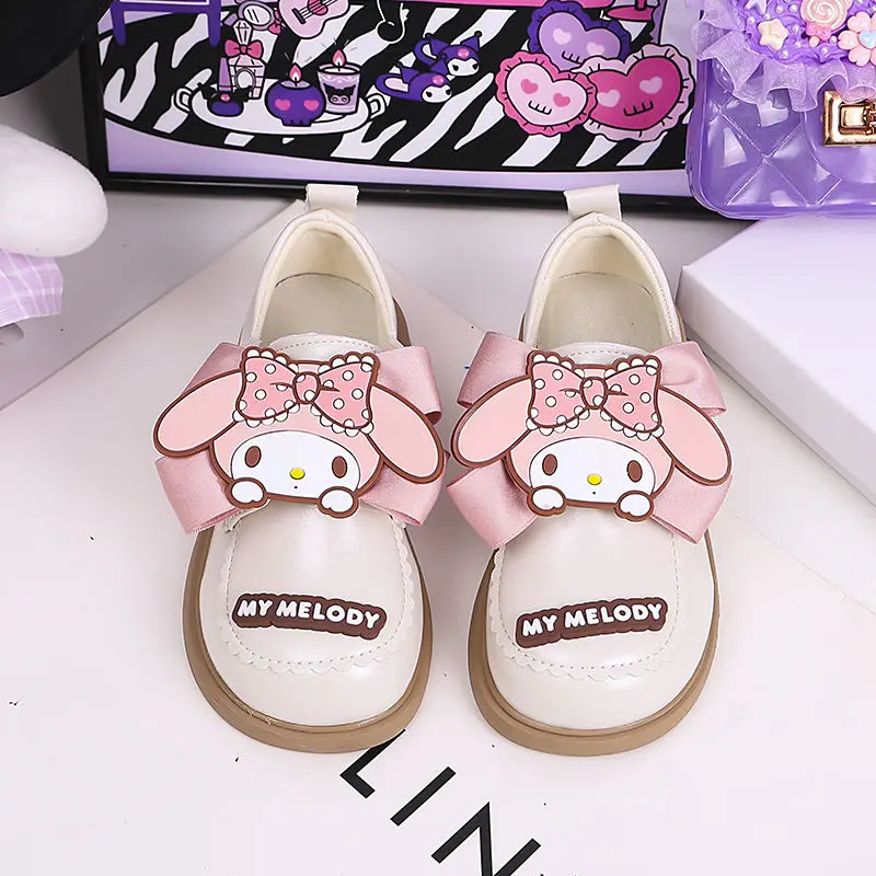 Sanrio/весенне-осенняя обувь для девочек маленькие кожаные туфли на мягкой подошве