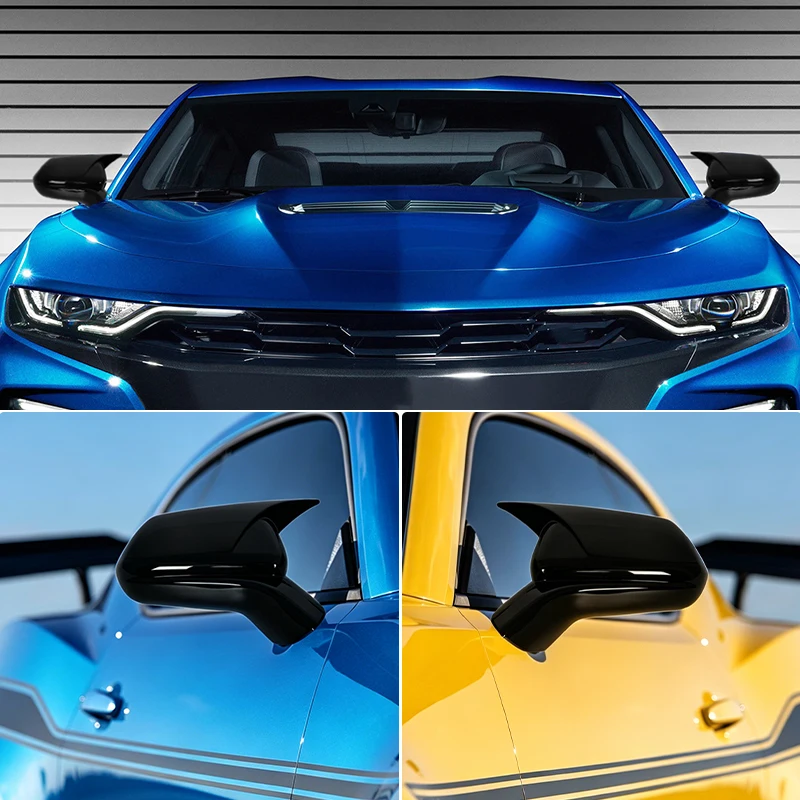 Фото Накладки на боковые зеркала заднего вида для Chevrolet Camaro LT SS RS ZL1 2016-2022, аксессуар для экстерьера автомобиля №3