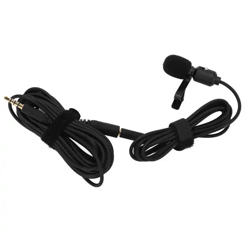 

Профессиональный кардиоидный петличный микрофон с креплением на лацкане, легкий, с защитой от шума, для телефона и прямой трансляции