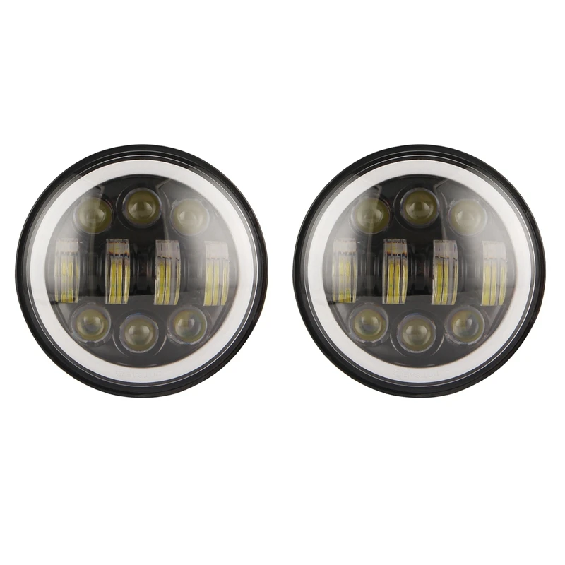 

2X New Brightest 80W 5.75 Inch Round LED Projection Motorcycles Headlight Black