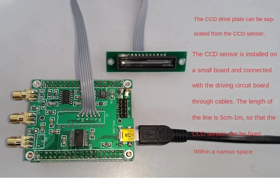 USB линейный массив CCD (TCD1304 50 кадров/сек интегральный 200us-20ms/10us-1ms опционально)