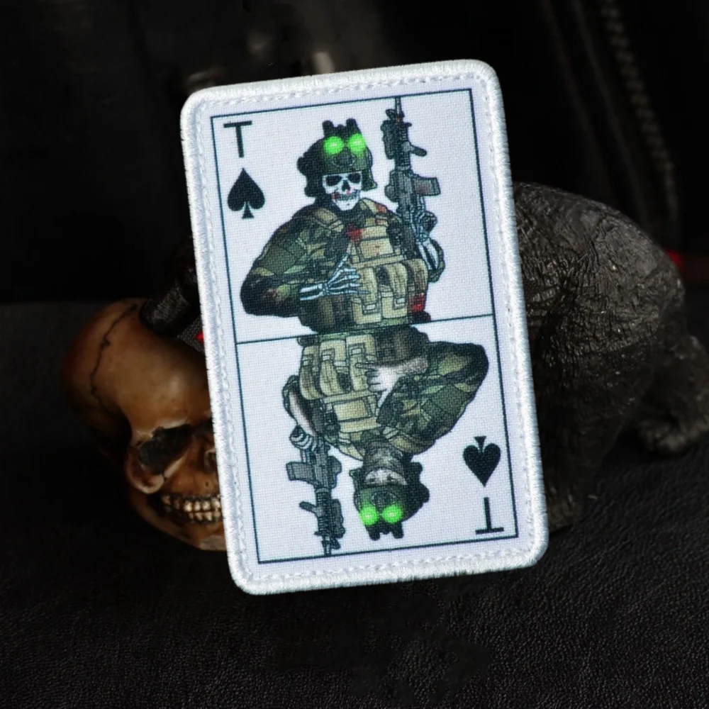 Джокер Джилли Одежда Покер Тактические нашивки K T Ace Операторская карта
