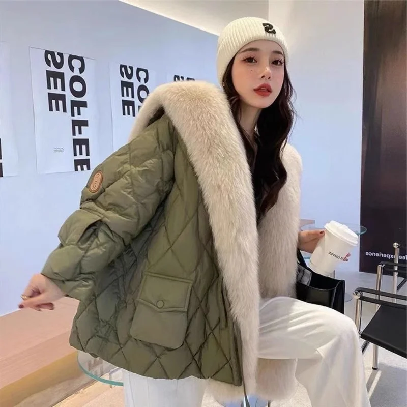 Женская верхняя одежда 2024 новинка пуховое хлопковое пальто из искусственного