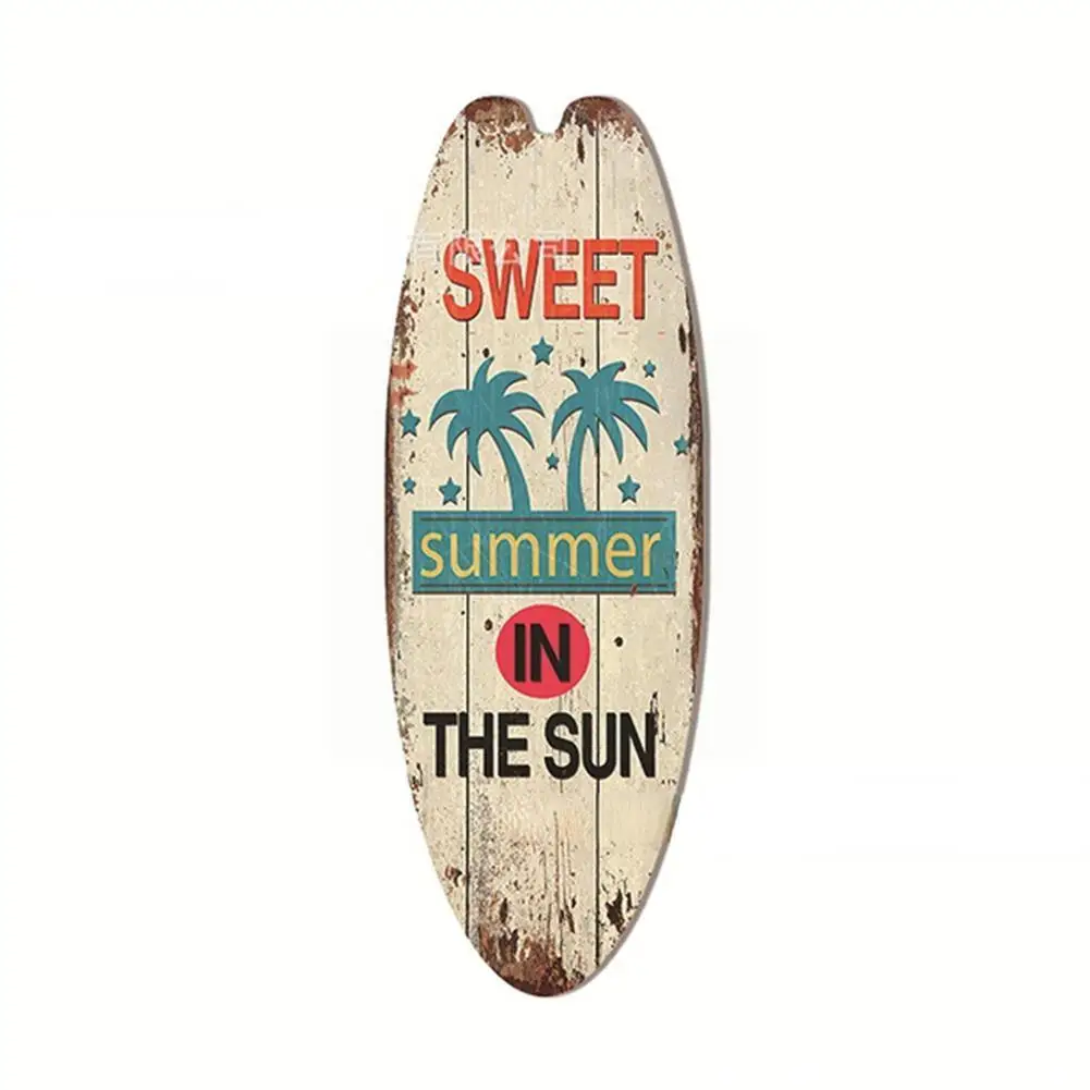 

Summer Beach Ocean Theme Leisure Retro Wooden Sign Beach Beach Themed Various Wall Surfboard Decor Decoration Styles Pool H N4L8