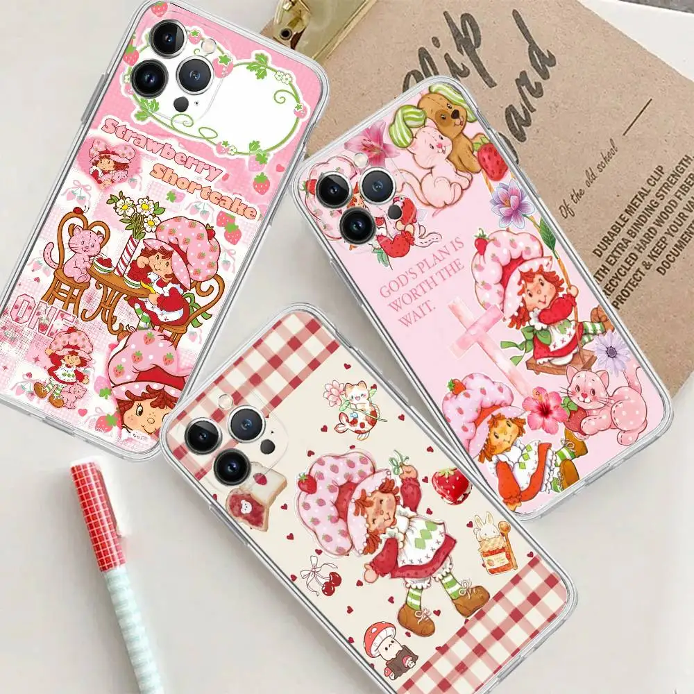 Фото Чехол для телефона S-Strawberry-shortcake Girl для iPhone 17 16 15 14 13 12 11 Pro Max Plus, высококачественный силиконовый. №5