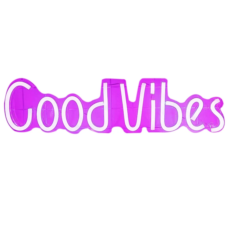 

Неоновая вывеска Good Vibes, светодиодная неосветильник акриловая доска «Good Vibes», настенная вывеска, подвесная неоновая лампа с буквами