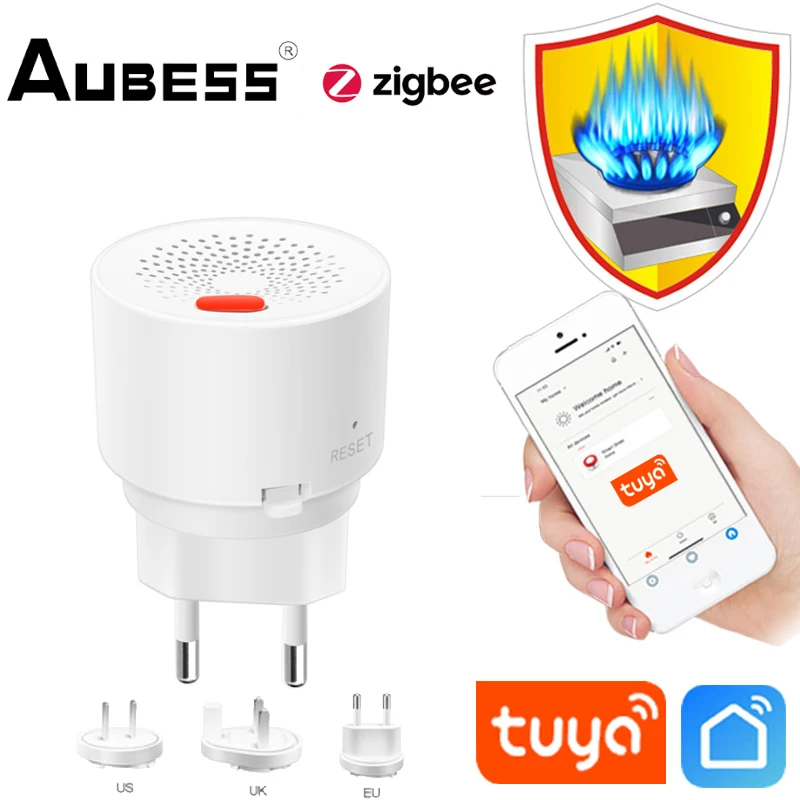 

Датчик утечки горючего газа Tuya ZigBee, сигнализация для дома, работает с приложением Tuya Smart Life