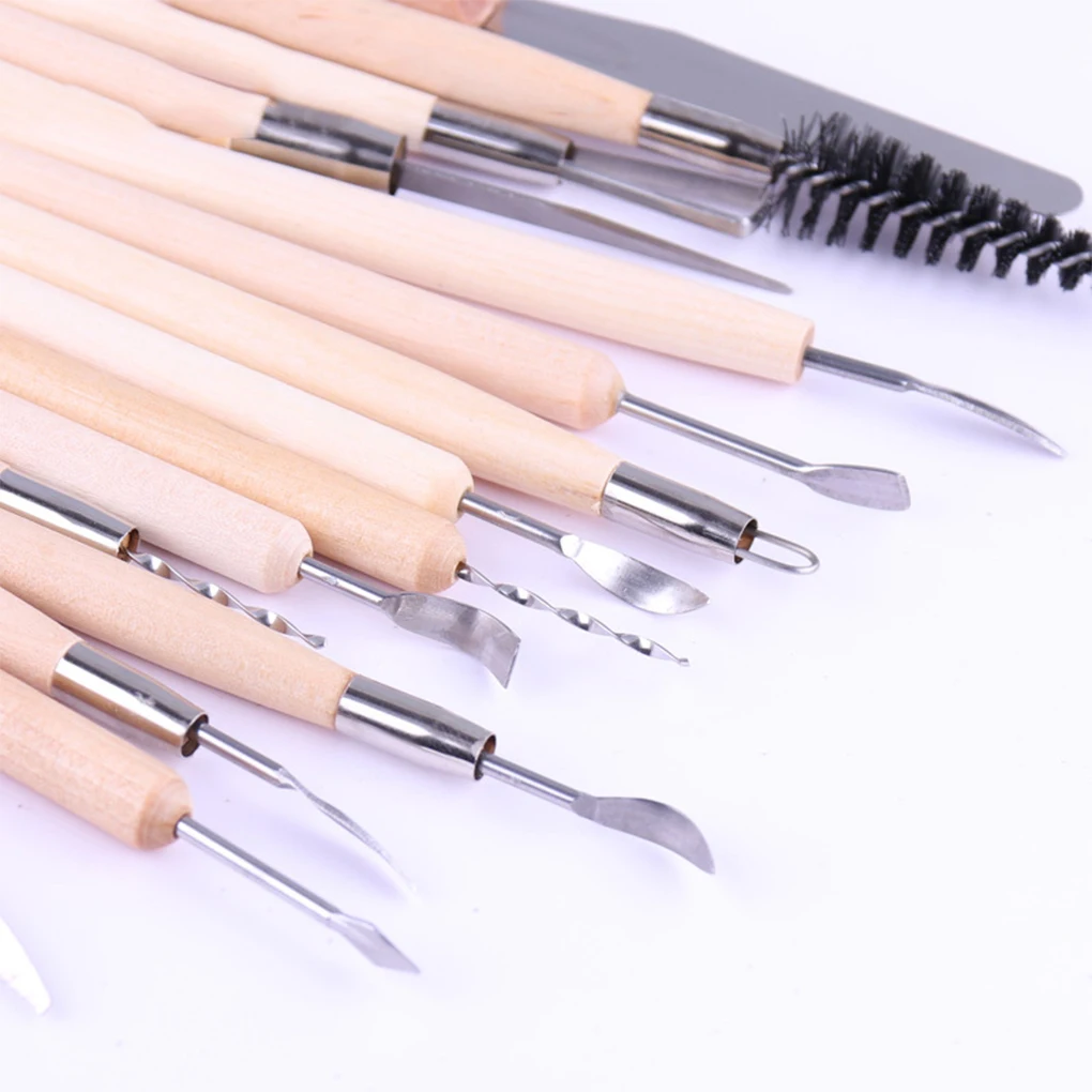 

30pcs Wooden Pottery Sculpting Cleaning Sculpture Tools Clay Carving Modeling Tools Pottery Tools Set