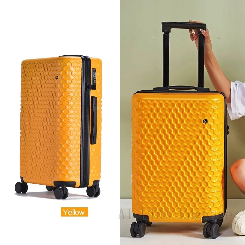 ABS+PC travel suitcase on wheels honeycomb trolley luggage bag 18'' kids trolley case 20inch carry ons cabin suitcase set 24''
