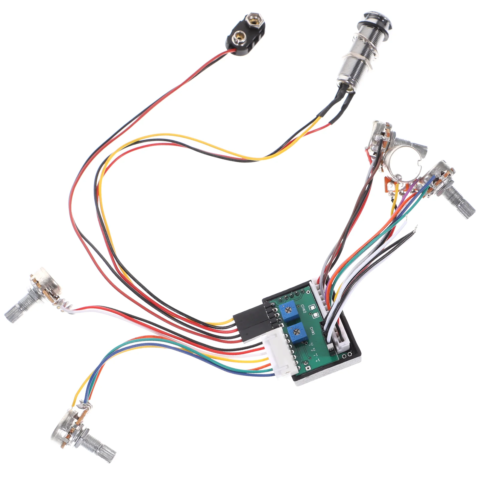 

1 Set 3-Band Active EQ Preamp Circuit Wiring Harness Parts for Bass Guitar