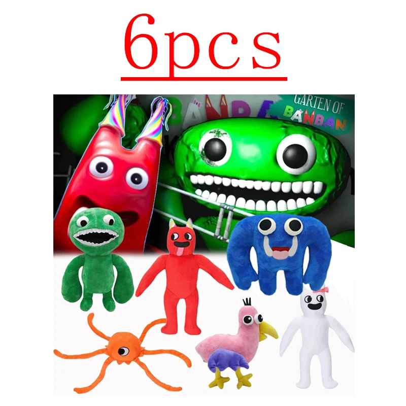 

6pcs Garten of Banban Plush Toy Cartoon Game Figure Doll Soft Stuffed Plush Animal Toys Banban Monster for Kids Birthday Gift