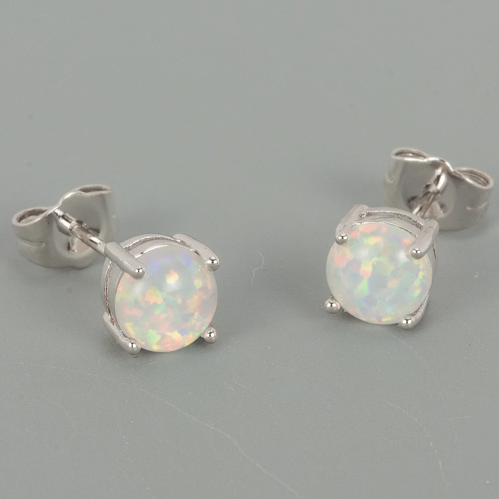 Серьги-гвоздики KONGMOON с кабошоном для женщин ювелирное изделие круглой формы