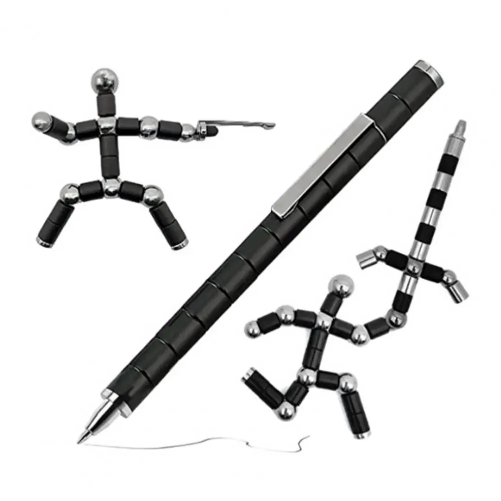 

1 Set Useful Deformable Magnetic Metal Pen Decompression Toy Set Attractive Fidget Pen Wide Application for Office