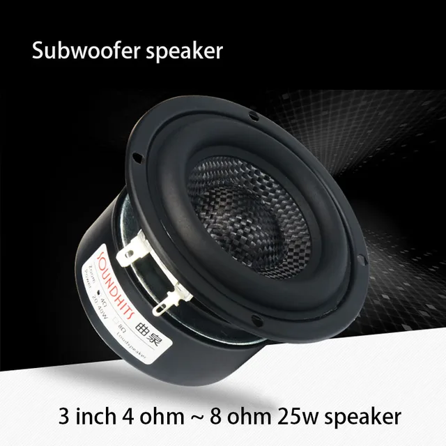 25~40W 3 Inch Speaker Unit 4~8ohm Woofer Subwoofer Speaker Bass Hifi LoudSpeaker Unit Glass Fiber Woven Basin Low Frequency 1