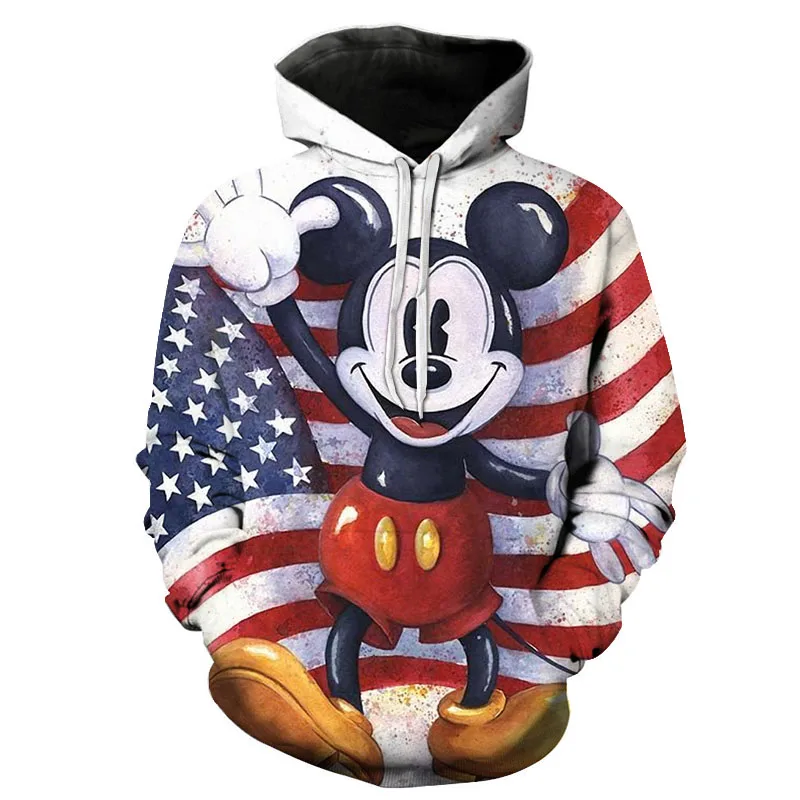 

Disney Cartoon Minnie Mickey Mouse 3D Hoodie Sweatshirts Men Women Boys Girls Pullover Harajuku Streetwear Pocket Hoodies