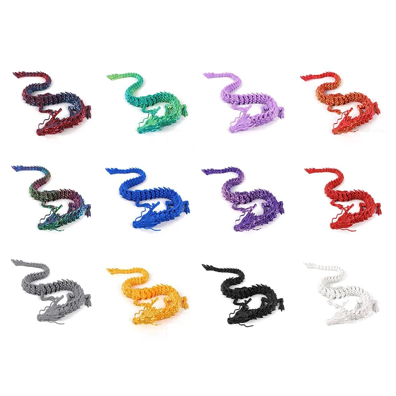 3D Печатный китайский дракон суставы которые могут двигаться украшения для дома