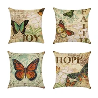 retro butterfly pattern throw pillow case cover butterfly 4545cm pillowcase decorative pillowcases kussensloop almohada