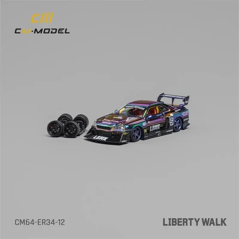 CM МОДЕЛЬ 1:64 LBWK ER34 Суперсилуэт Хромированный цвет Литая под давлением модель