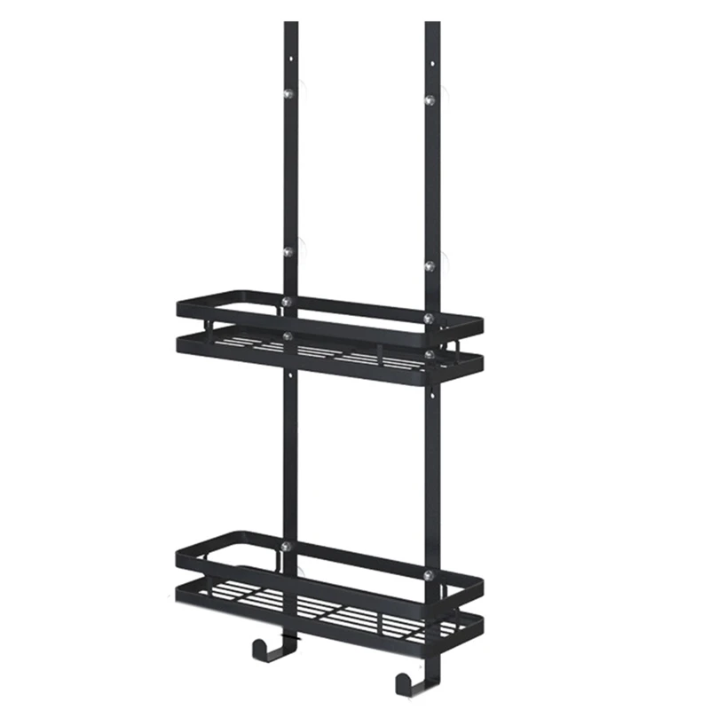 

Полка для ванной комнаты, дверная и задняя полка, настенная вешалка без отверстий, многоярусная подвесная корзина, полка для хранения прина...