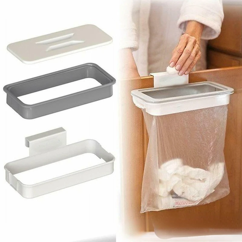 

Attached Door Rear Storage Rack Kitchen Garbage Rack Cabinet Garbage Bag Trash Bin