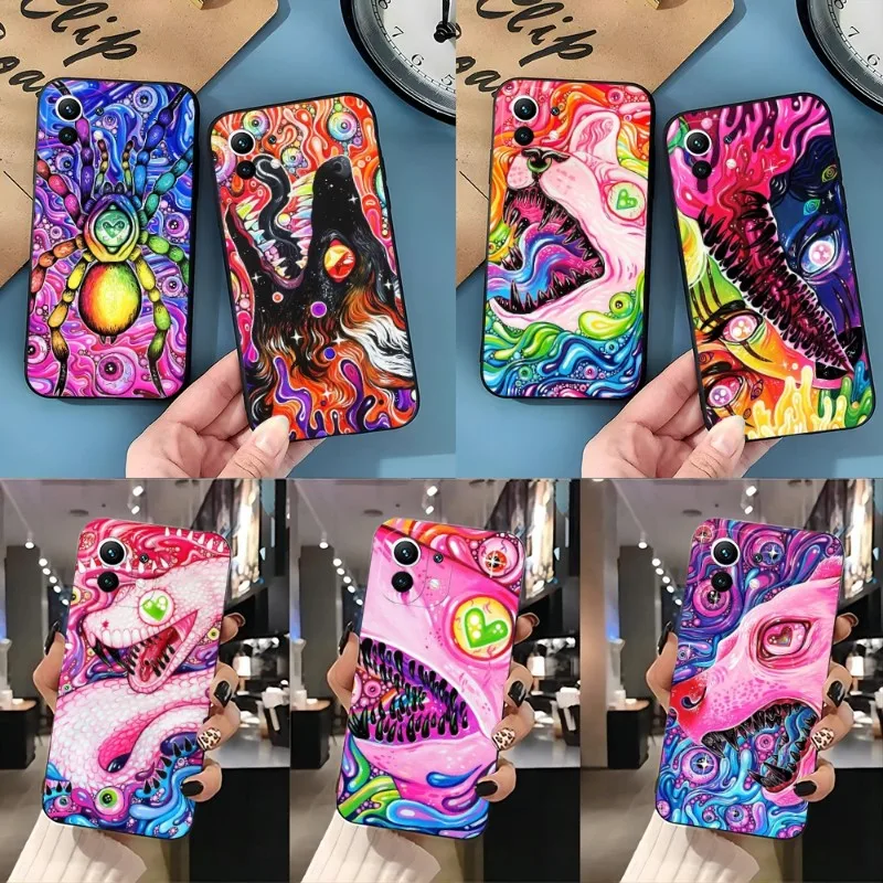 

Colored Wolf Snake Fox Phone Case For Xiaomi 12 12Pro 11 11i 11T 11X 10 10i 10S 9 9T Pro Youth Ulltra MIX4 CIVI Funda Black Solt