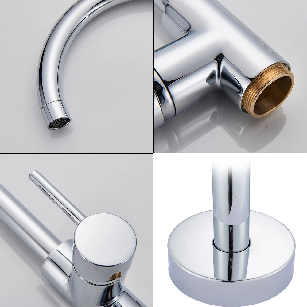 

Chrome Floor Stand Faucets Single Handle Brass Bathroom Freestanding Basink Mixer Tap with Rotate Spout Single Hole