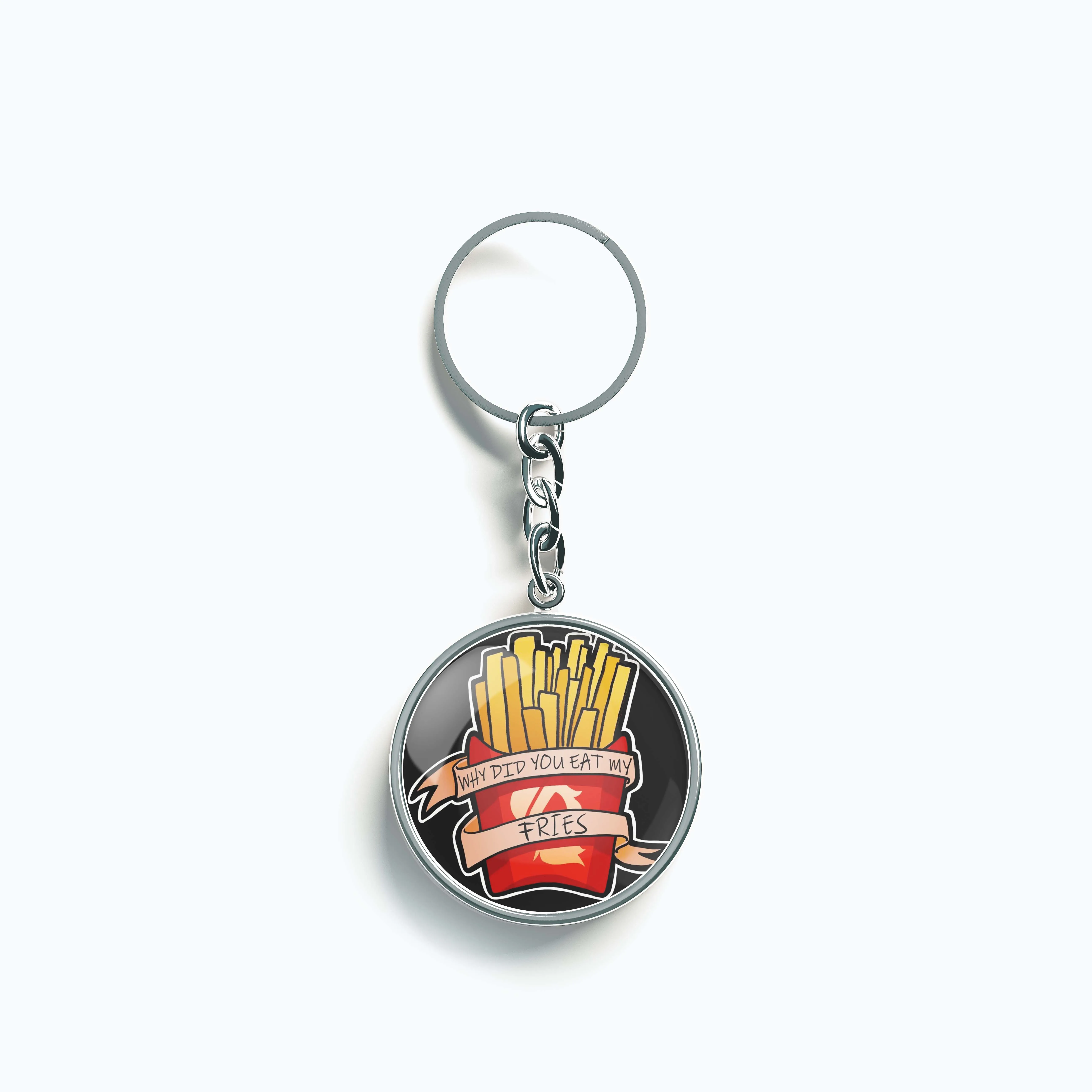 

Why Did You Eat My Fries Moon Necklace Crescent Women Jewelry Pendant Boy Dome Chain Lady Men Glass Gifts Charm