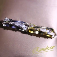 fashion beautiful creative knot blast zircon eternal ring for female elegant personality party bride wedding ring jewelry gift