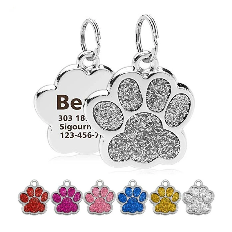 

Personalized Engraving Pet Cat Name Tags Customized Dog ID Tag Collar Accessories Nameplate Anti-lost Pendant Metal Keyring