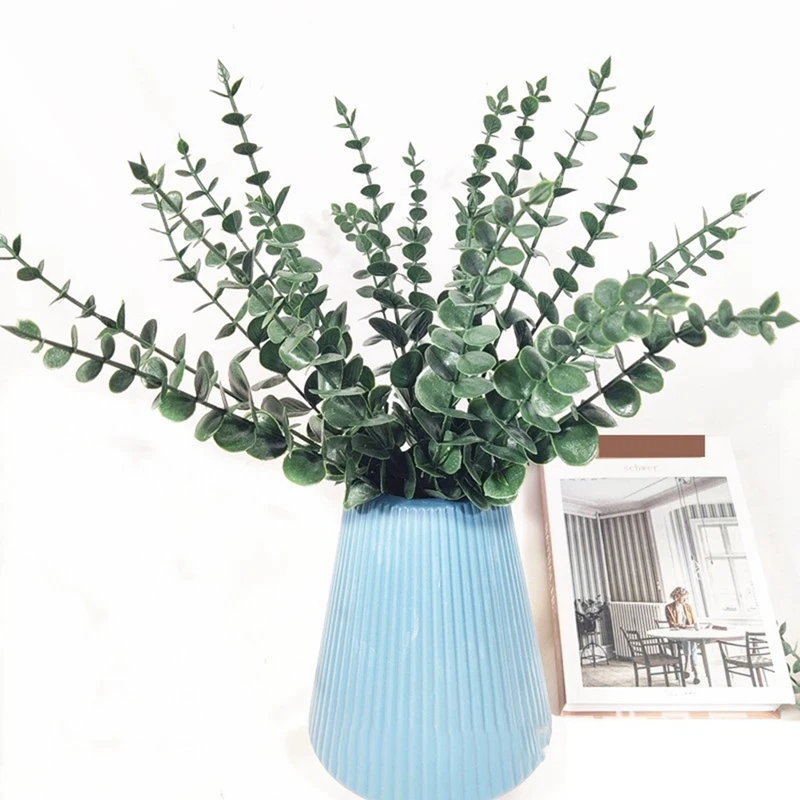 

36Pcs Eucalyptus Stems Decor Artificial Eucalyptus Leaves Faux Branches for Wedding Floral Arrangement Decoration
