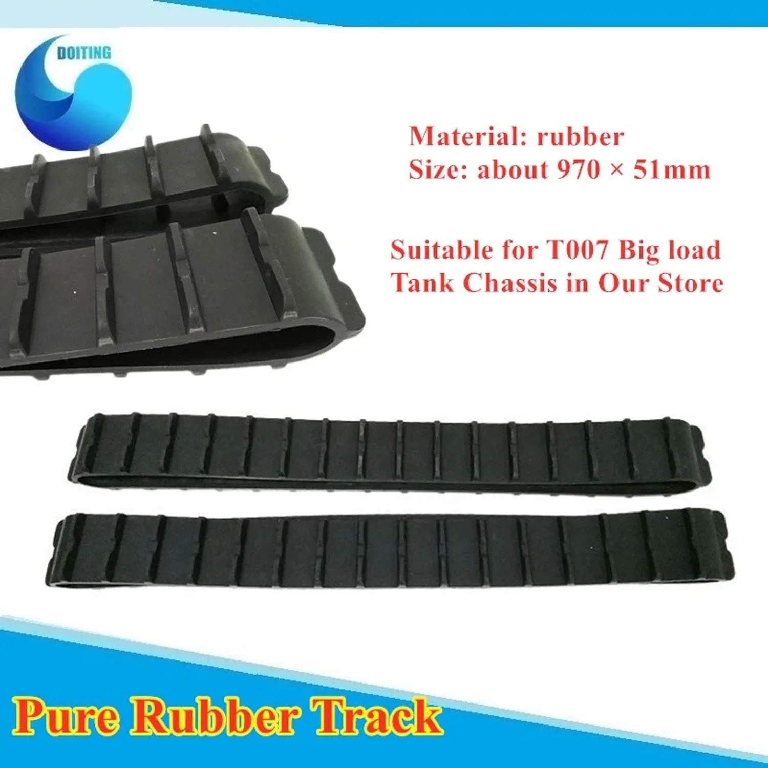 Pure Rubber Track Closed rubber track DIY Tank Model Robot Tank Track Belt Wheel Accessories For Big Load Tracked Vehicle T007