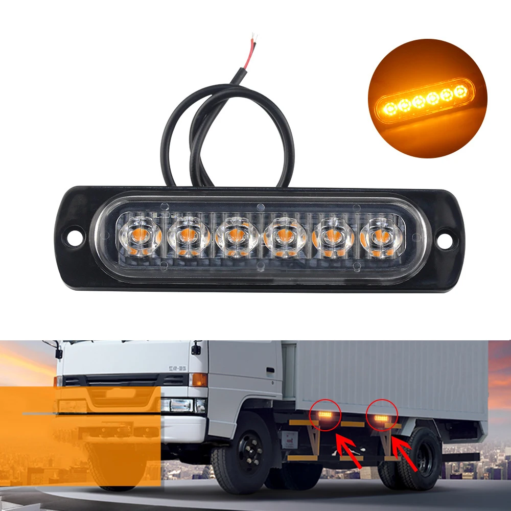 

Fog Lights Brightness Side Ultra-thin Lights For Cars Trucks 6LED Signal Warning Decorative Lights Accessories For Vehicles