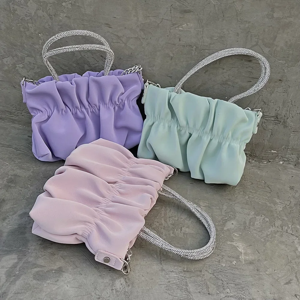 Летняя сумка для туризма и отдыха красная женская с водными бриллиантами