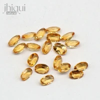 1pc oval facet natural citrine crystal gemstone for diy fine jewelry making