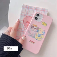 clmj cute cat dog phone case for iphone 12 11 13 pro xr x 8 7 plus se 2020 cartoon animal pink phone case silicone soft cover