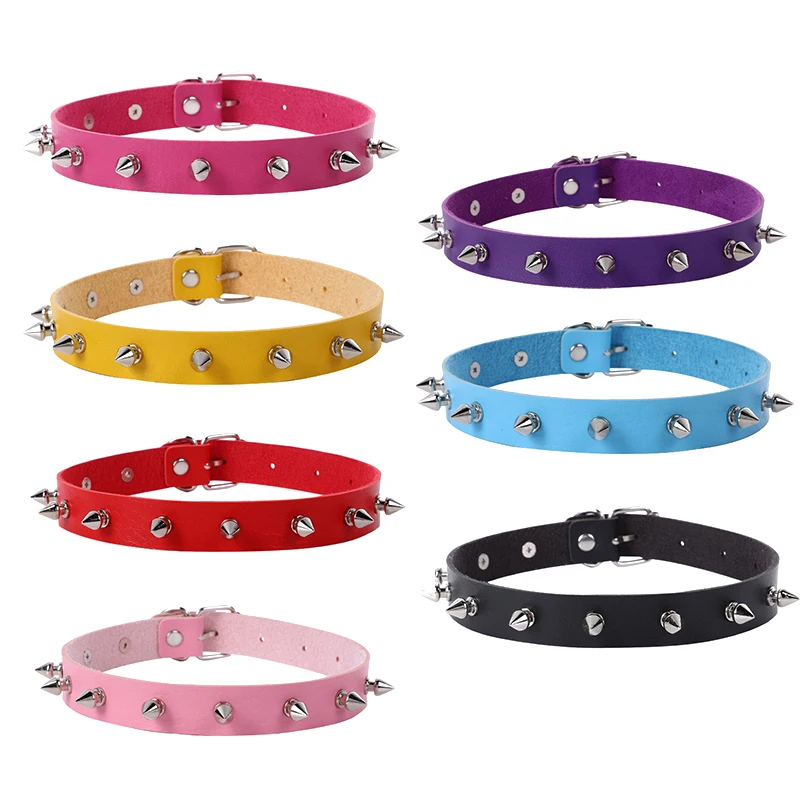 

Sexy Trendy Rock Gothic Collar Necklaces Jewelry Gothic Leather Rivets Harajuku Punk Choker Necklace for party Gift