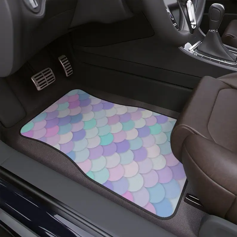 

Kawaii mermaid Car Floor Mats, Kawaii Pastel Purple car floor mat, pastel colors mermaid rainbow car interior decor floor mat gi