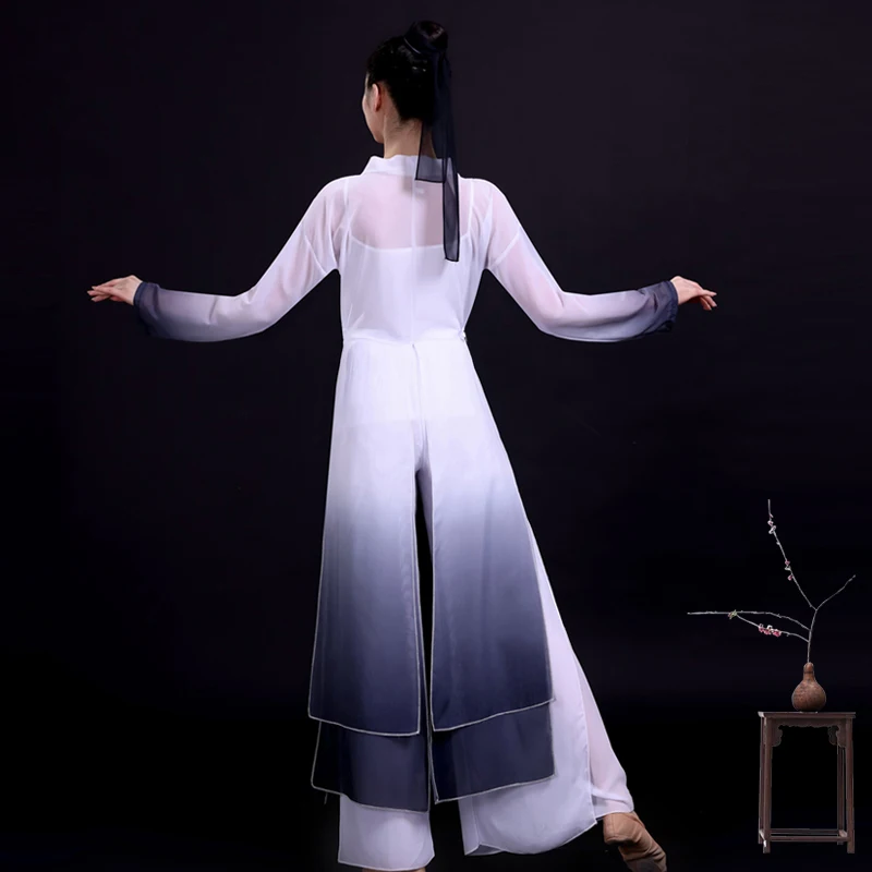 Национальная практика Классическая танцевальная одежда газовая ханьфу с