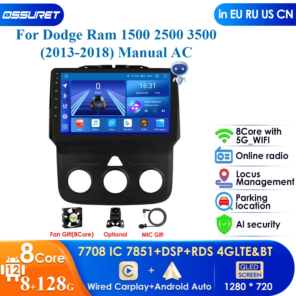 

Carplay 4G DSP 7862 QLED экран 2din Android Авторадио для Dodge Ram 1500 2500 3500 автомобильное радио мультимедийный видеоплеер GPS стерео